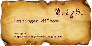 Metzinger Ámos névjegykártya